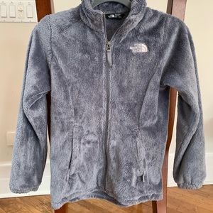 North face girls osito jacket in grey . Like new!